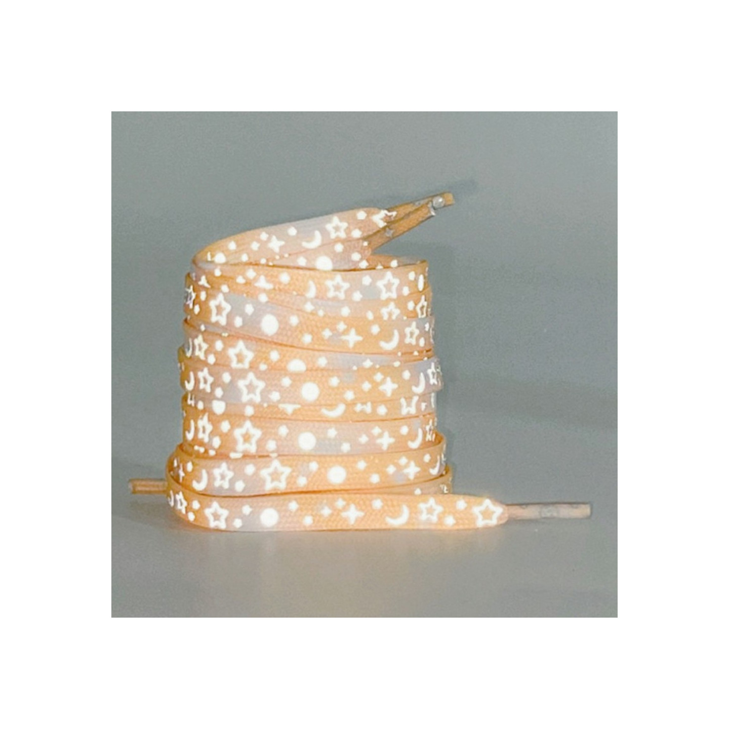 140 cm reflekterende snørebånd til sneakers Lærredssko Basketballsko mm - Apricot Star