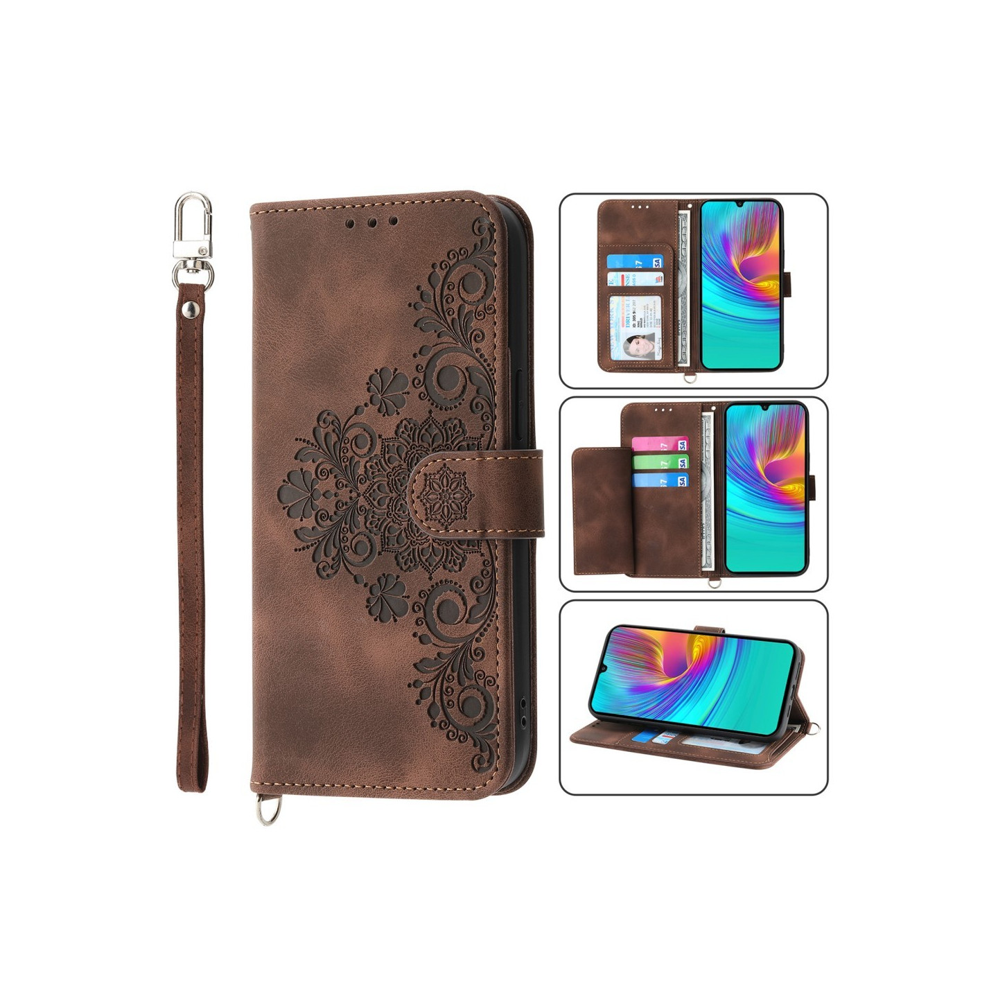 Til Samsung Galaxy A16 5G / A16 4G Cover med Blomstermønster Wallet Cover