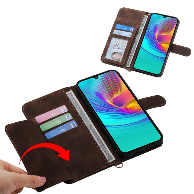 Till Samsung Galaxy A16 5G / A16 4G Fodral med Blommönster Plånboksfodral - Brun