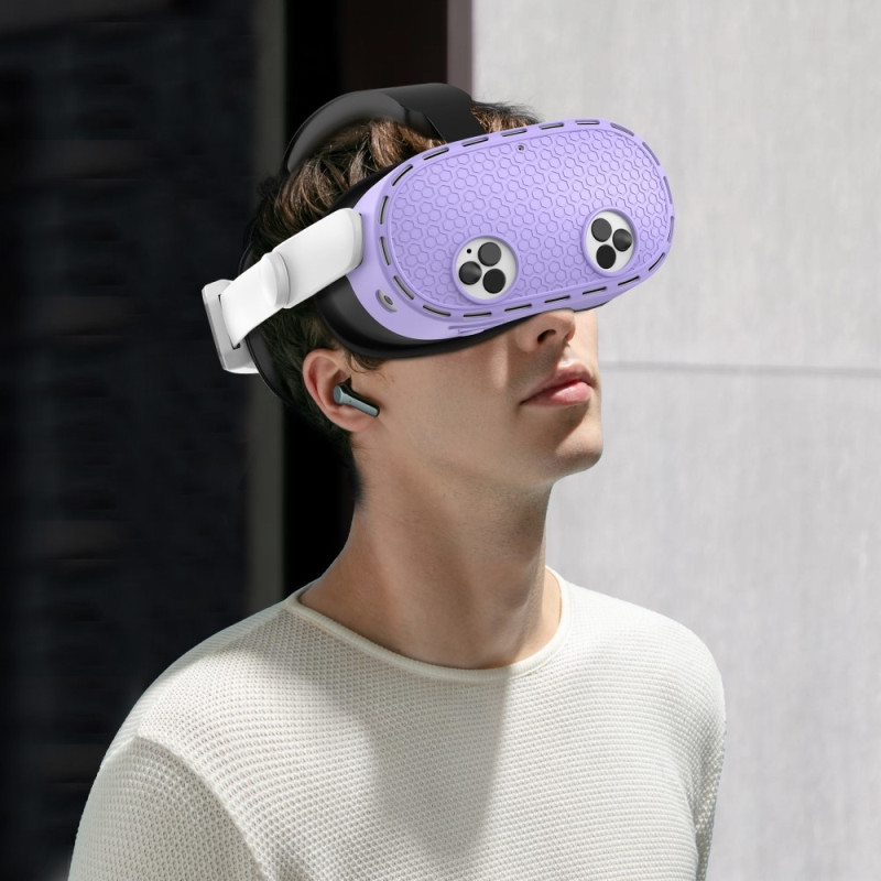 För Meta Quest 3S Skyddsfodral VR Headset Silikonskydd - Lila