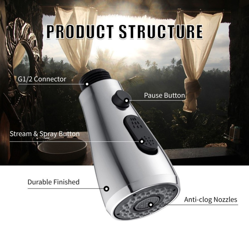 Sink Faucet Sink 3 Functions Extendable Nozzle