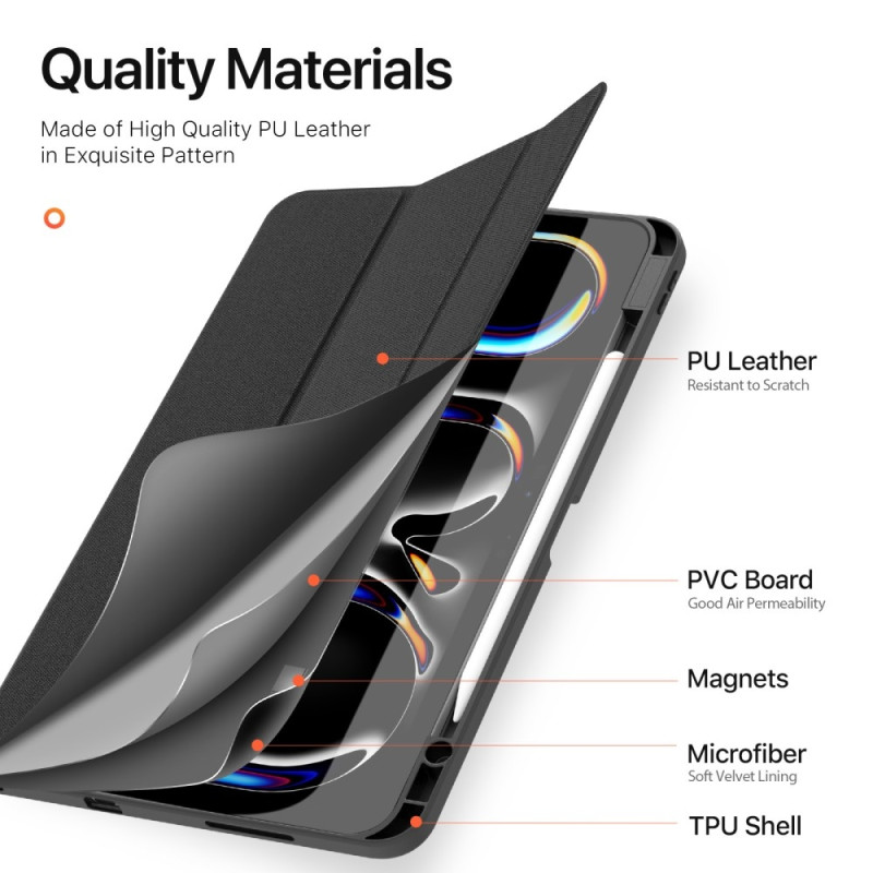 DUX DUCIS Domo iPad Pro 13 (2024) Kolminkertainen jalusta - Musta