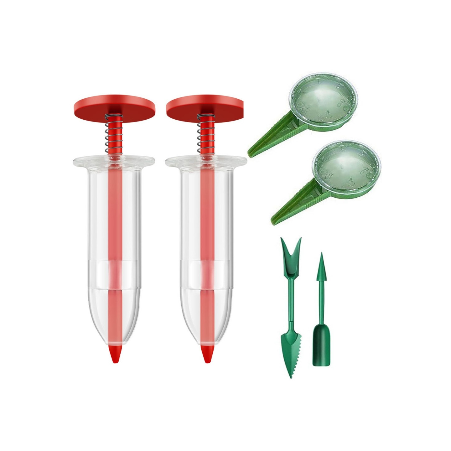 6 stk / Sæt Plast Frøspreder Kit 5 - Hastighed Rund Planter Dibber Frødispenser