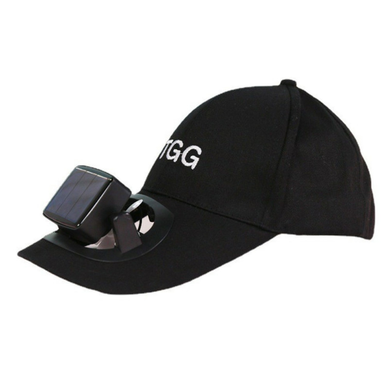 Sommersolbeskyttelseslue Sun Cap Fan Baseball Cap - Svart