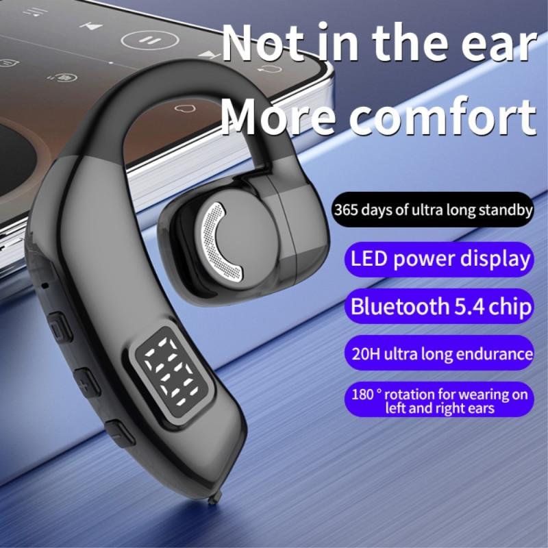 X30 Bluetooth 5.4 Single in - Ear Headphones Wireless Hook - Black