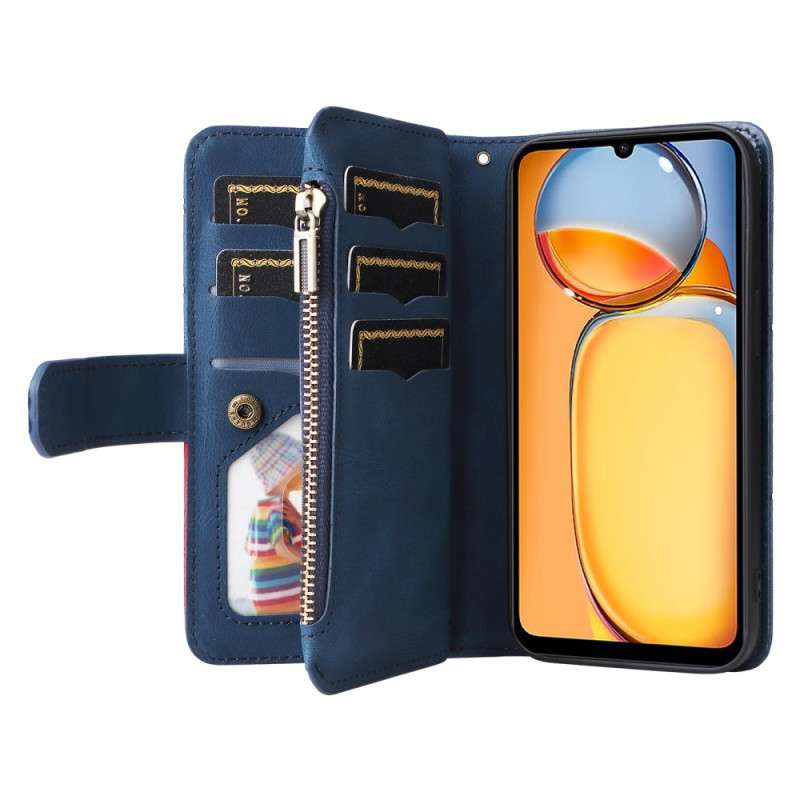 KT Wallet Case til Xiaomi Redmi 13C - Blå - Rød