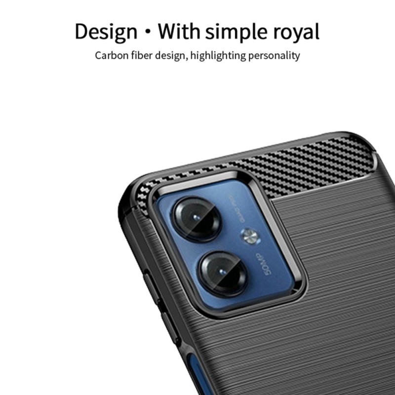 MOFI Carbon Fiber Texture TPU Casing Motorola Moto G14 - Black