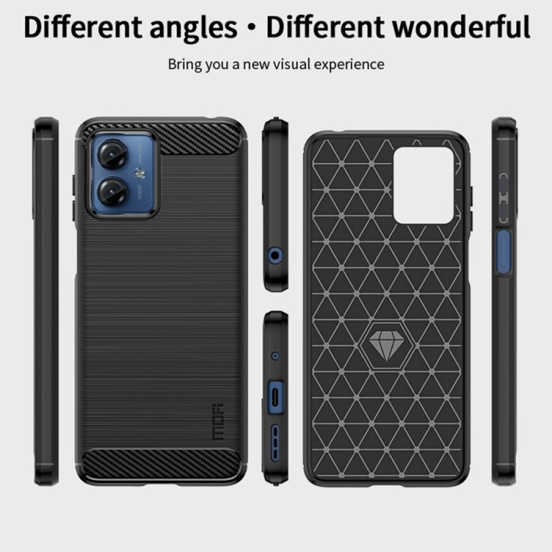 MOFI Carbon Fiber Texture TPU Casing Motorola Moto G14 - Black