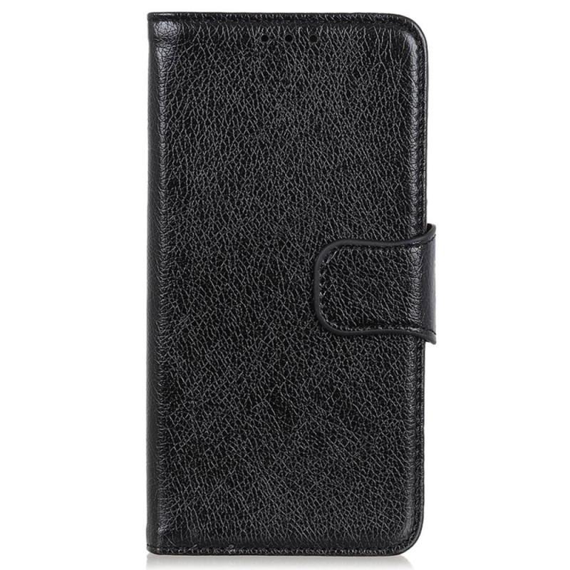 Nappa Texture Split Wallet Stand Cover for Motorola Moto G84 - Black