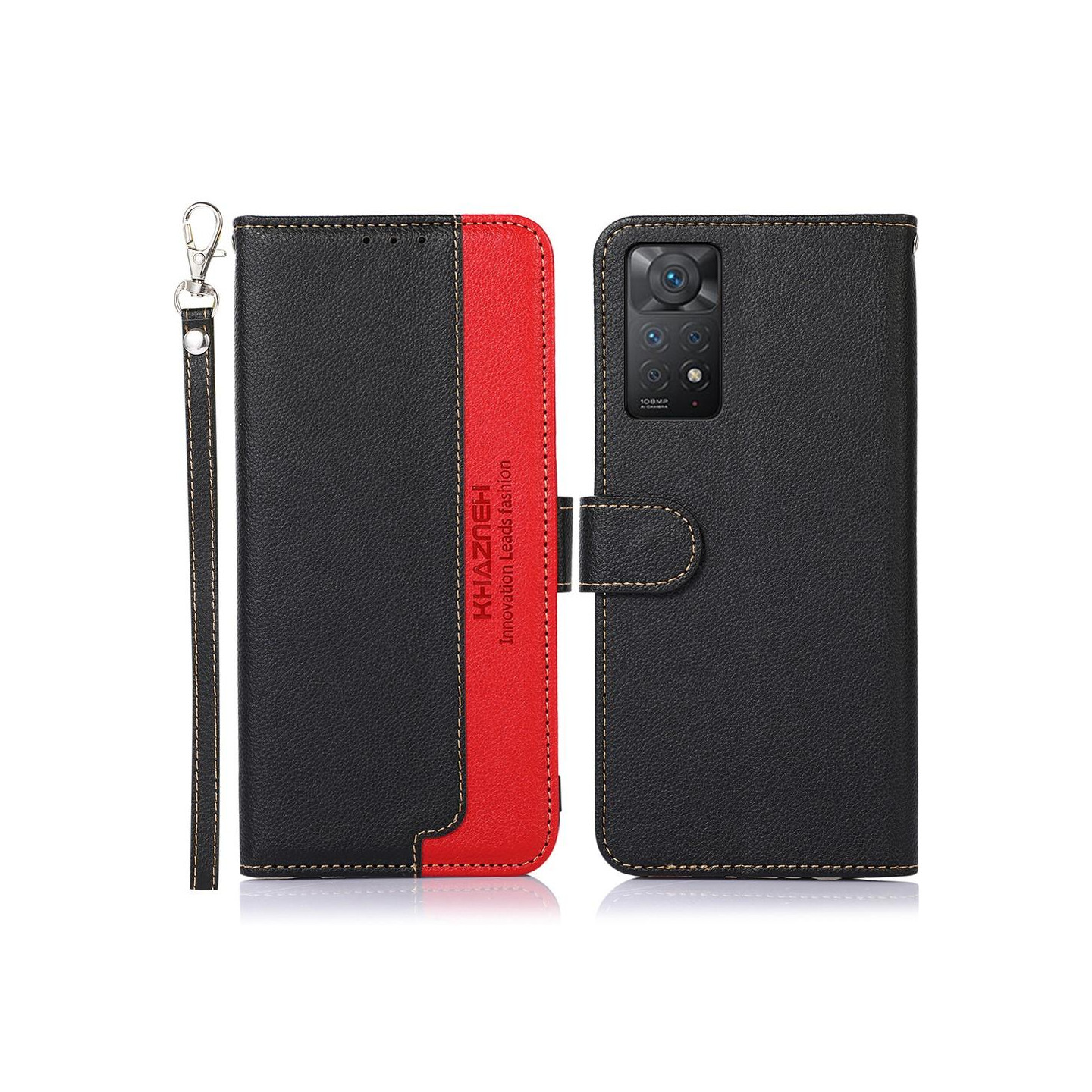 KHAZNEH Phone Cover to Xiaomi Redmi Note 11 Pro 5G - Black/Red