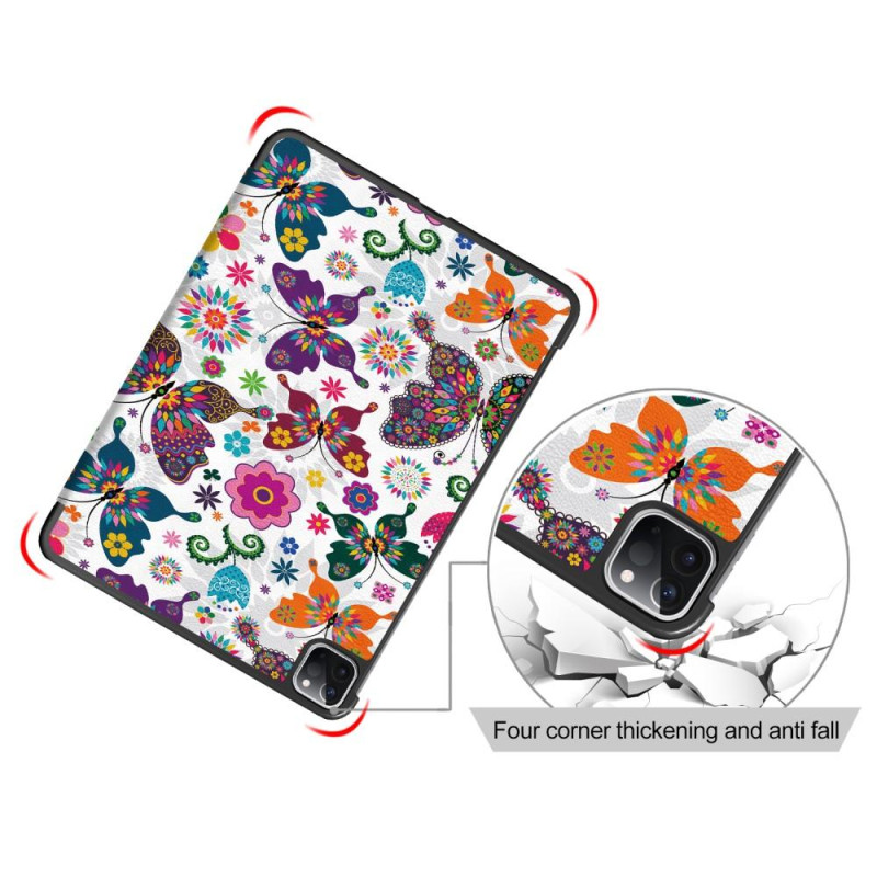 Apple iPad Pro 11 (2020) Trippelcover med smal passform - Sommerfugler og blomster