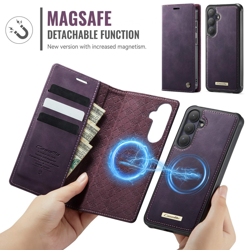 CASEME Samsung Galaxy S26 Lompakkokotelo Magneettinen Irrotettava RFID Suojaus - Violetti