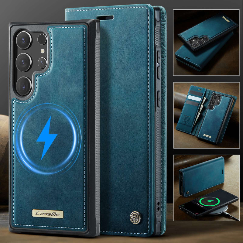 CASEME For Samsung Galaxy S26 Ultra Wallet Case Magnetic Detachable RFID Blocking - Green