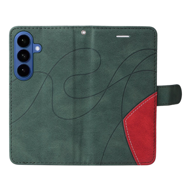 Til Samsung Galaxy S26 Pungcover med Stander Tofarvet Design - Grøn