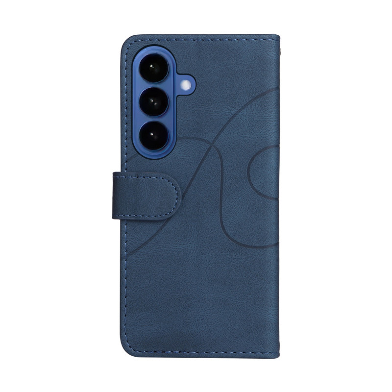 Til Samsung Galaxy S26+ Lommebokdeksel med Stativ Tofarget Design - Blå