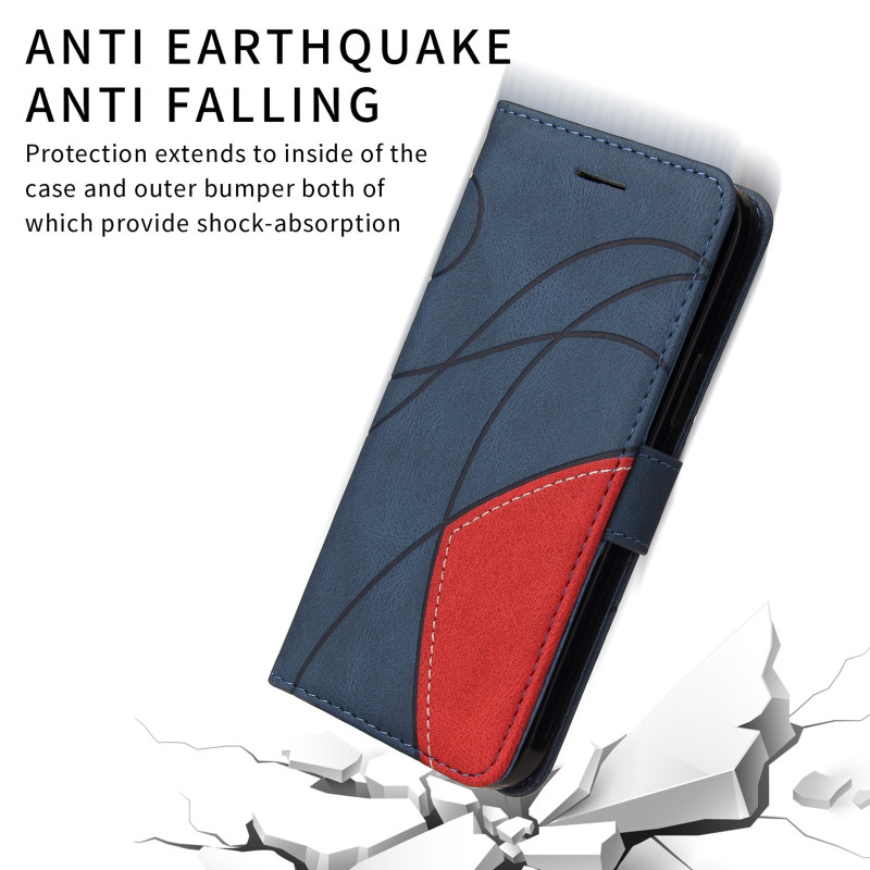 For Samsung Galaxy S26+ Wallet Case with Stand Bi-colour Design - Blue