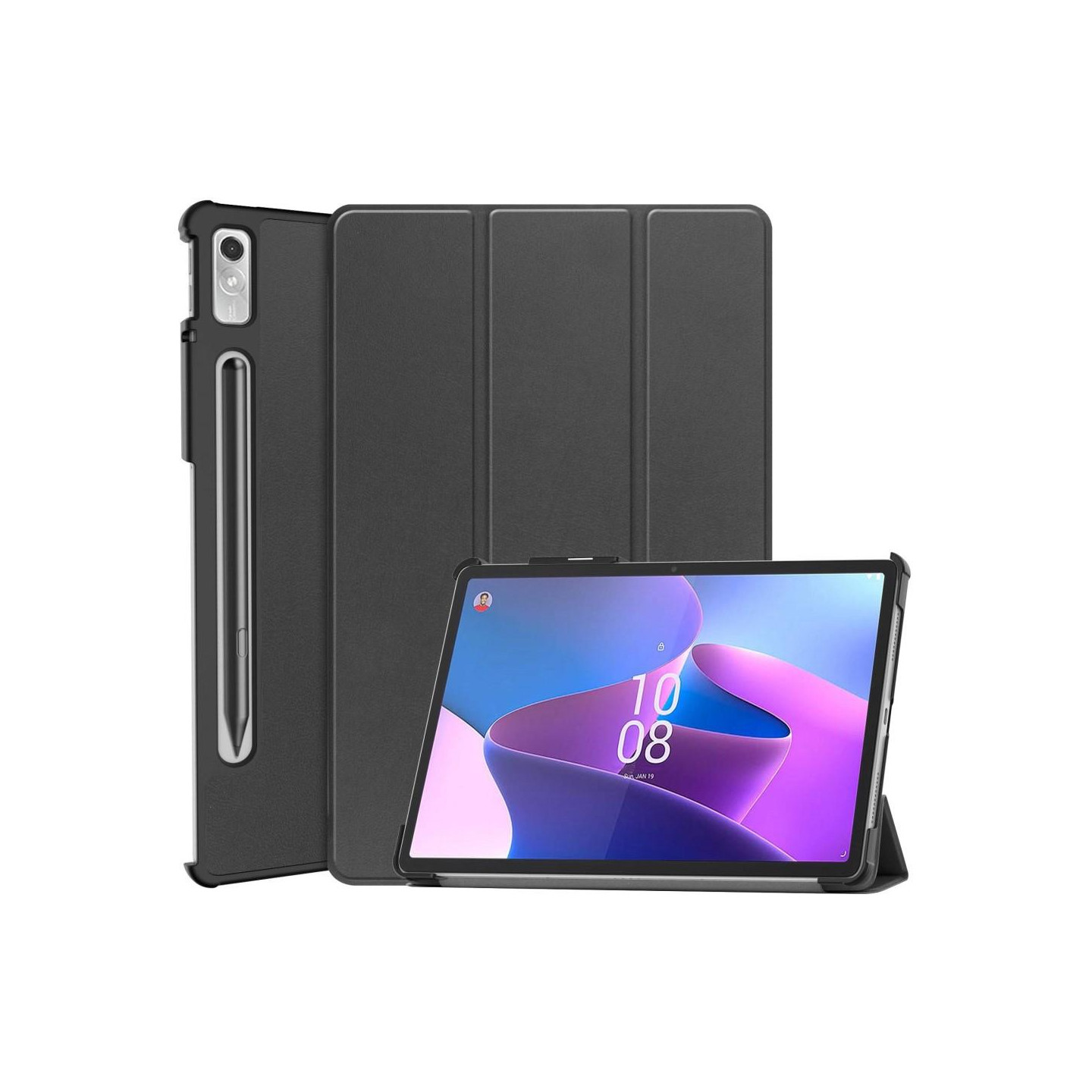 Til Lenovo Tab P11 Pro Gen 2 Tri - fold Stand Tablet - Taske - Sort