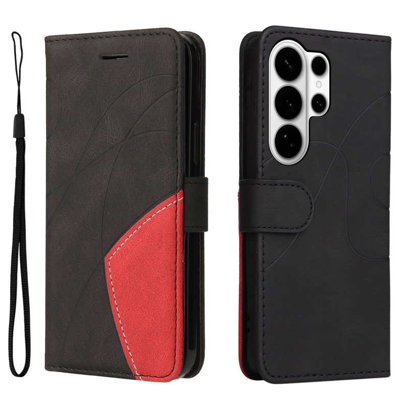 For Samsung Galaxy S26 Ultra Wallet Case with Stand Bi-colour Design - Black