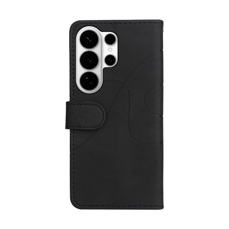 Til Samsung Galaxy S26 Ultra Lommebokdeksel med Stativ Tofarget Design - Svart