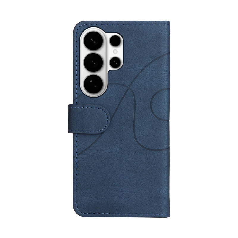 Til Samsung Galaxy S26 Ultra Lommebokdeksel med Stativ Tofarget Design - Blå