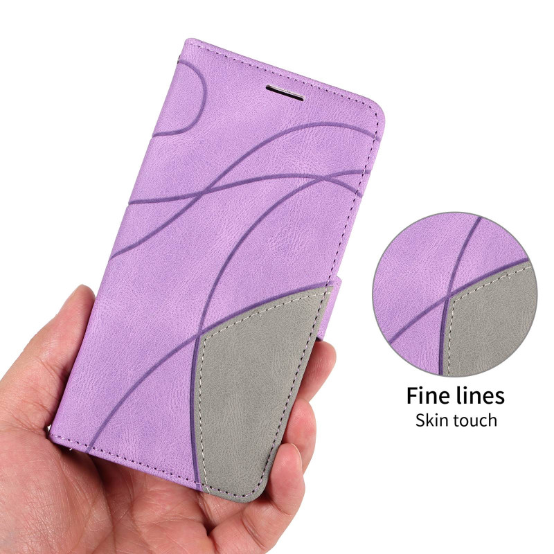 For Samsung Galaxy S26 Ultra Wallet Case with Stand Bi-colour Design - Purple
