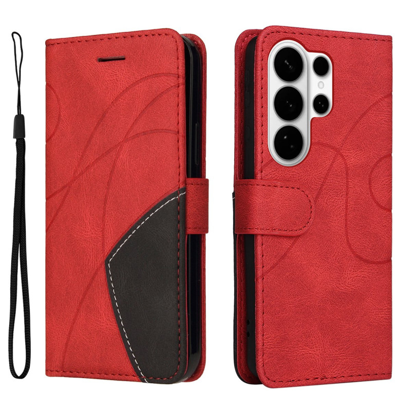 Til Samsung Galaxy S26 Ultra Lommebokdeksel med Stativ Tofarget Design - Rød