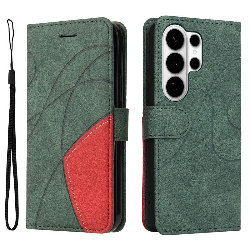 Til Samsung Galaxy S26 Ultra Pungcover med Stander Tofarvet Design - Grøn