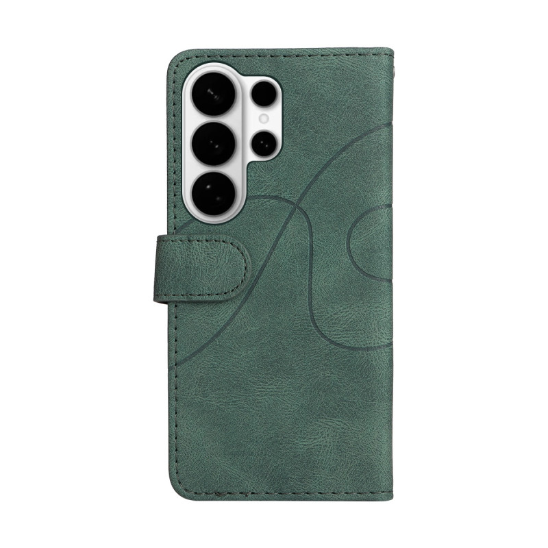 Til Samsung Galaxy S26 Ultra Pungcover med Stander Tofarvet Design - Grøn