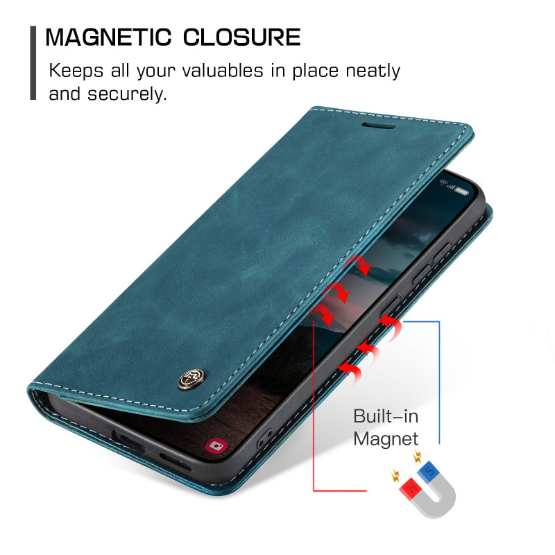 CASEME Retro Wallet Case for Samsung Galaxy S26+ - Blue