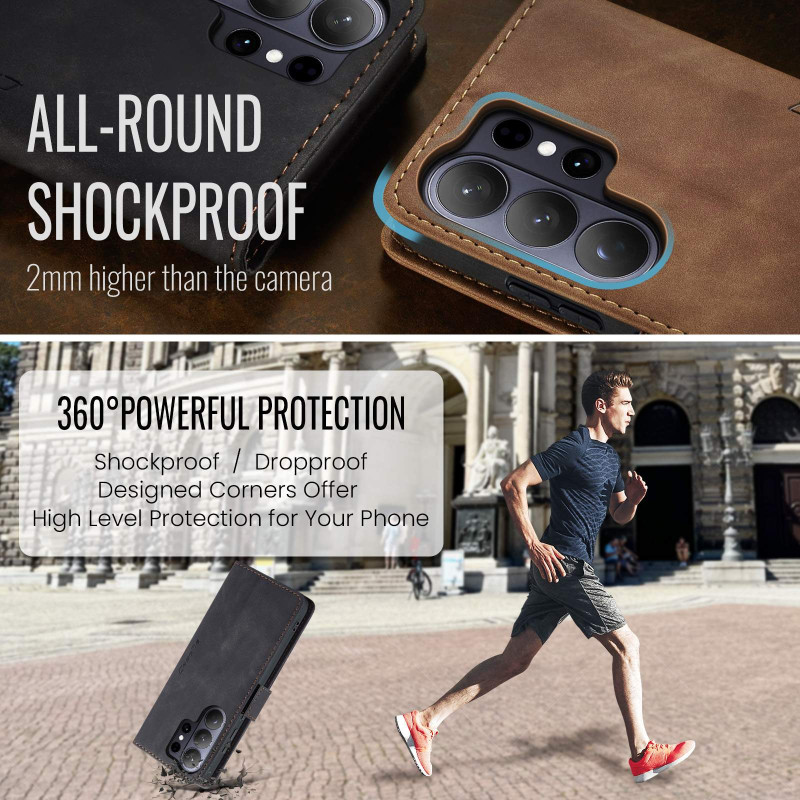 CASEME Retro Pung Taske til Samsung Galaxy S26 Ultra - Sort