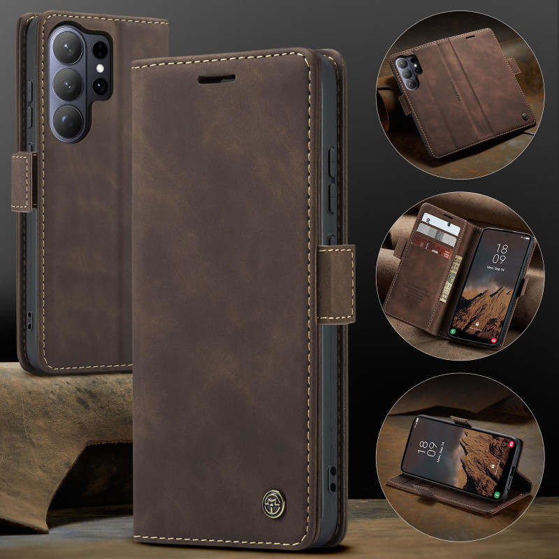 CASEME Retro Pung Taske til Samsung Galaxy S26 Ultra - Coffee