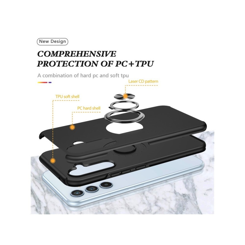 For Samsung Galaxy S26 Hybrid Case with Ring Holder and Stand - Black