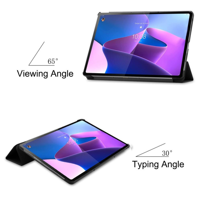 Til Lenovo Tab P12 Pro Tri - fold Stand Tablet - Taske - Sort
