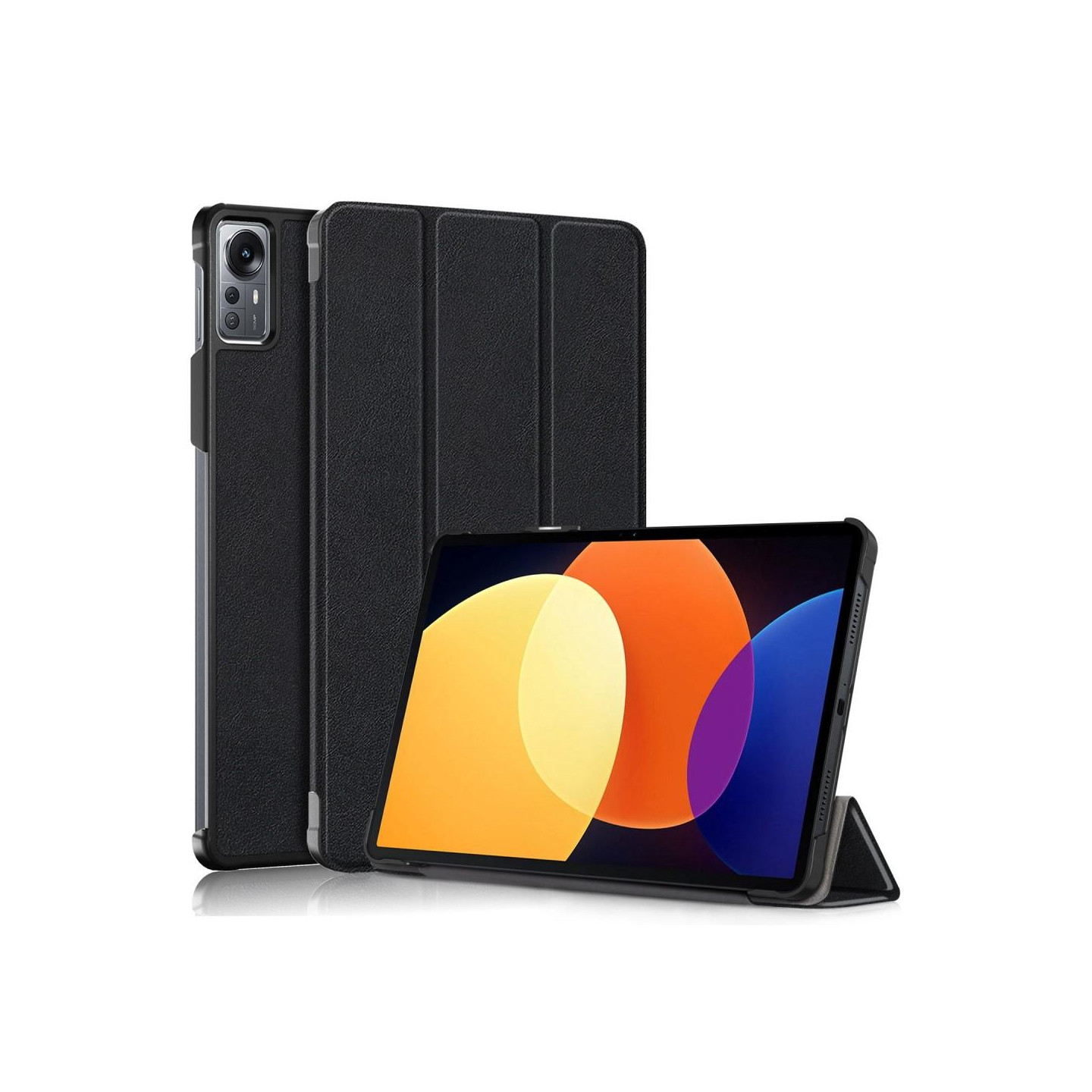 For Xiaomi Pad 5 Pro 12.4 (2022) Stand Slim Fit Cover Sleep / Wake - Black