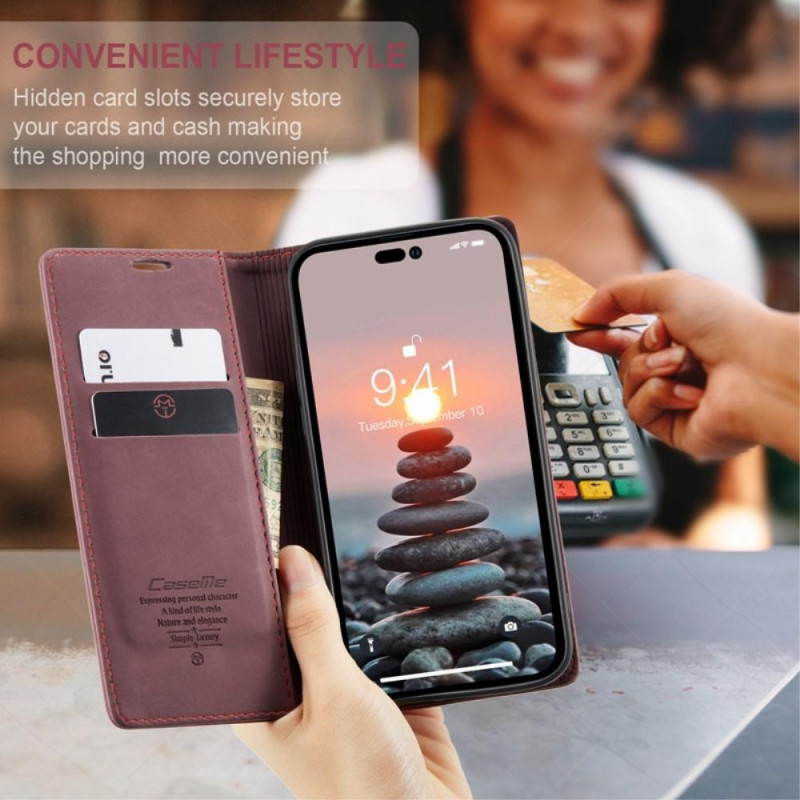 CASEME Retro Wallet Case for iPhone 14 Pro Max - Red