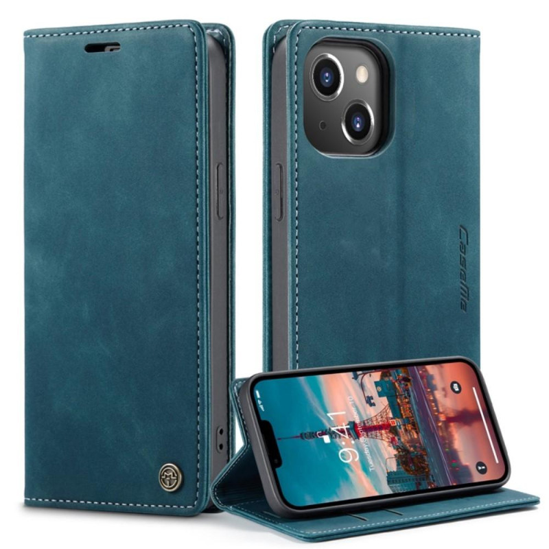 CASEME Retro lompakkokotelo iPhone 14 Plus - Sininen