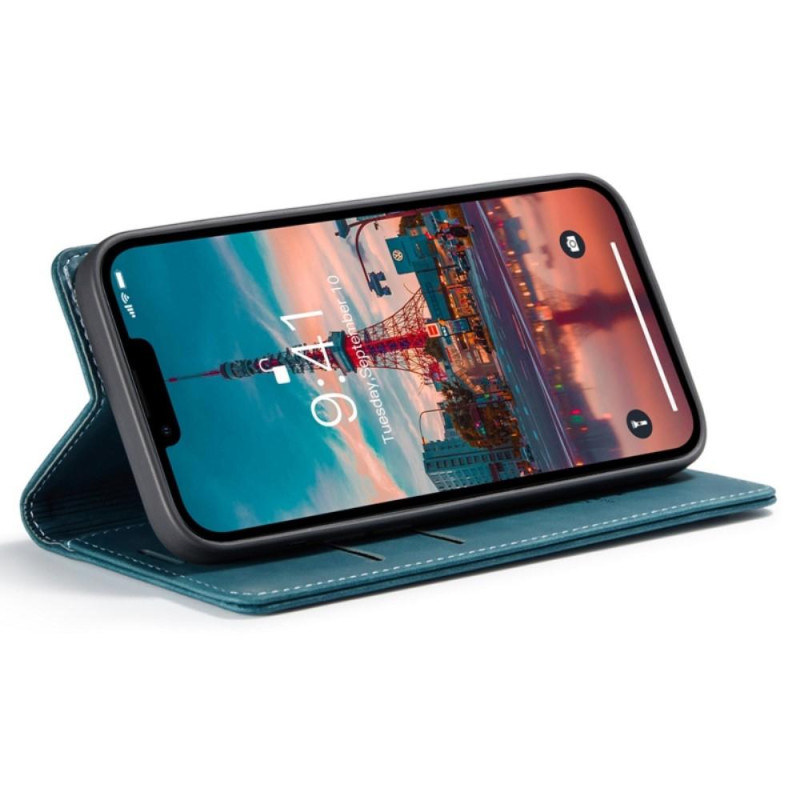 CASEME Retro Wallet Case for iPhone 14 Plus - Blue