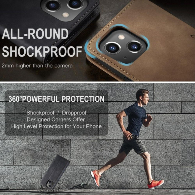 CASEME Retro Lompakkokotelo iPhone 14 Plus - Musta