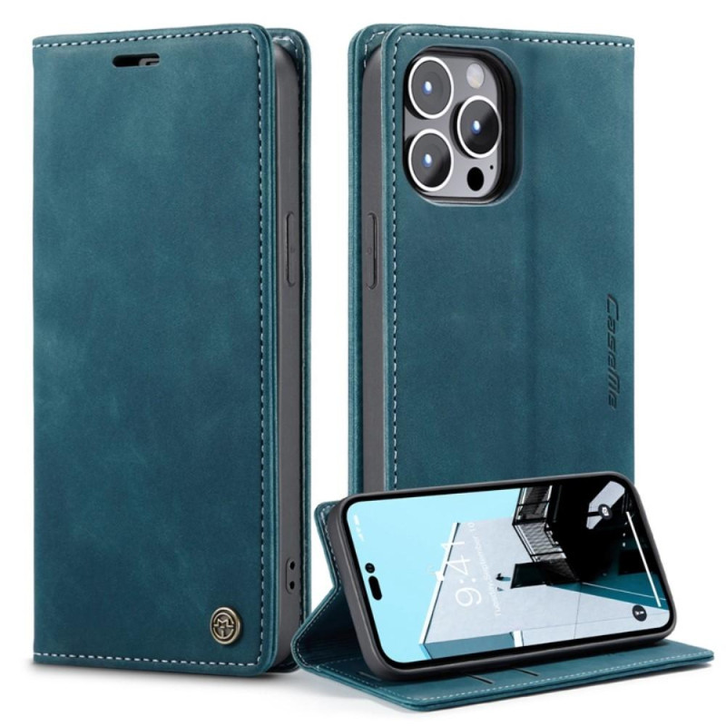 CASEME Retro Wallet Case for iPhone 14 Pro - Blue