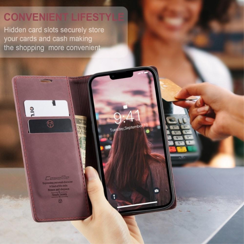 CASEME Retro tegnebog taske til iPhone 14 - rød