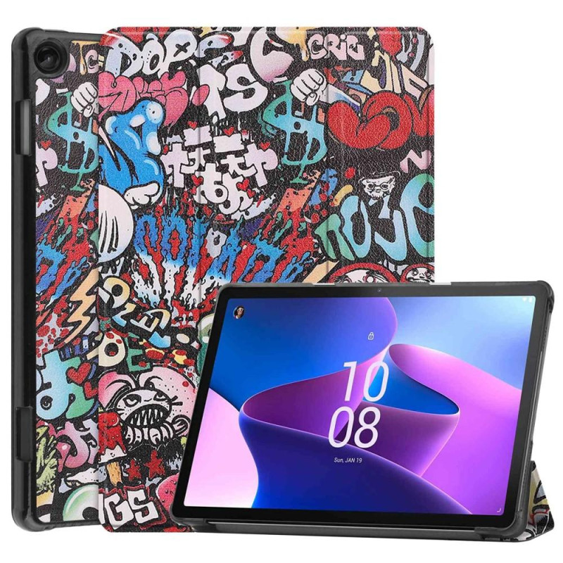 Lenovo Tab M10 (Gen 3) kolminkertainen jalustan kansi - Graffiti