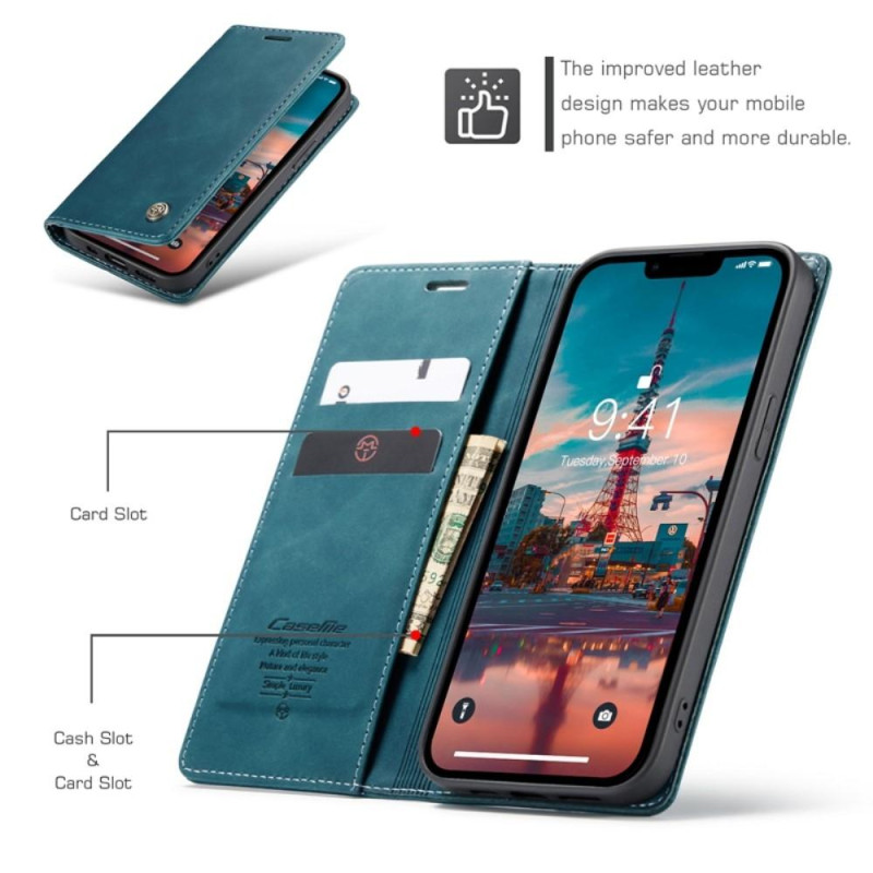 CASEME Retro tegnebog taske til iPhone 14 - Blå