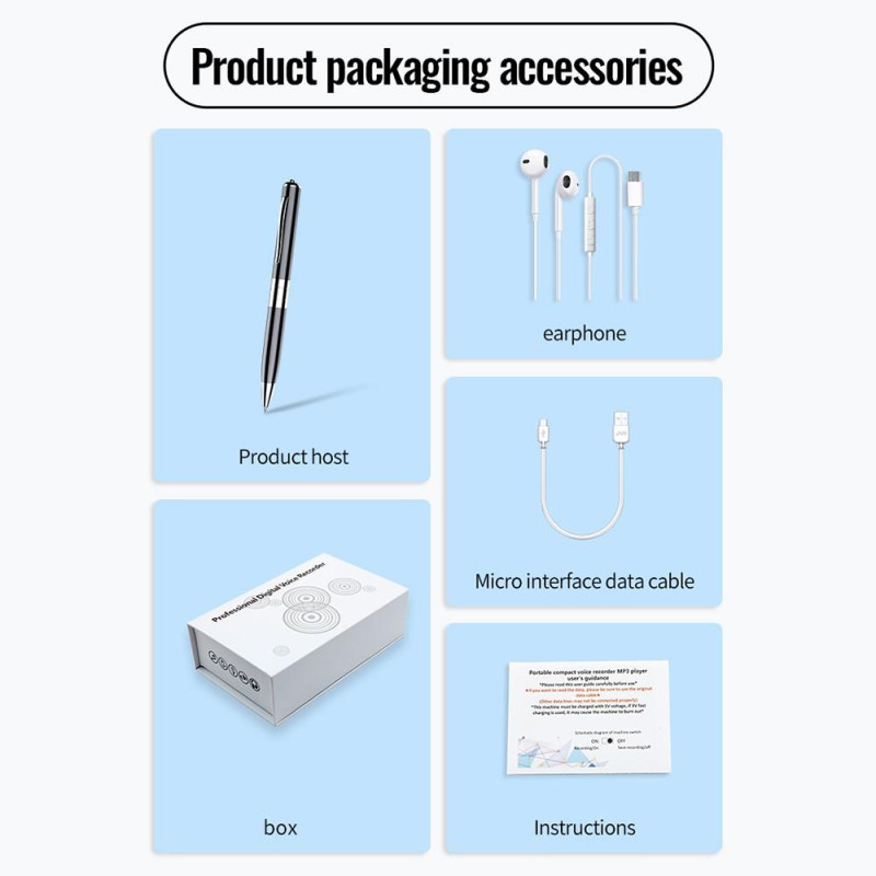 Q91 128GB Digital Voice Recorder Writing Pen MP3 Music Player