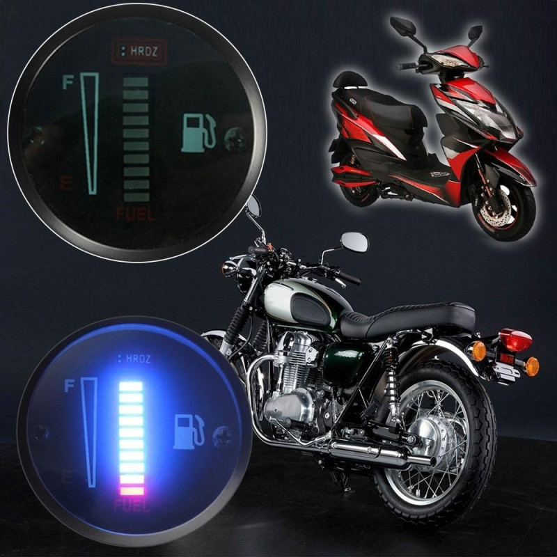 Motorcykelmodificeret brændstofmåler 52MM 12V DC Universal LED - skærmmåler