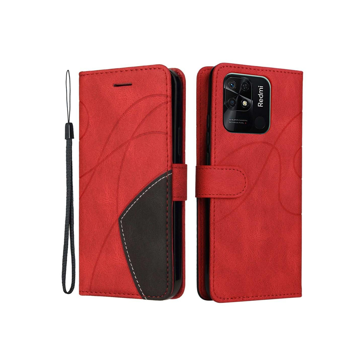KT Lommebok - deksel til Xiaomi Redmi 10C - Rød