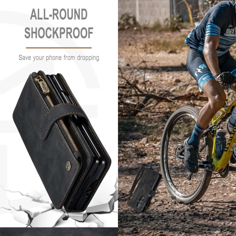 Samsung Galaxy Z Fold 3 5G CASEME Multikortspor Stativ Telefondæksel - Sort