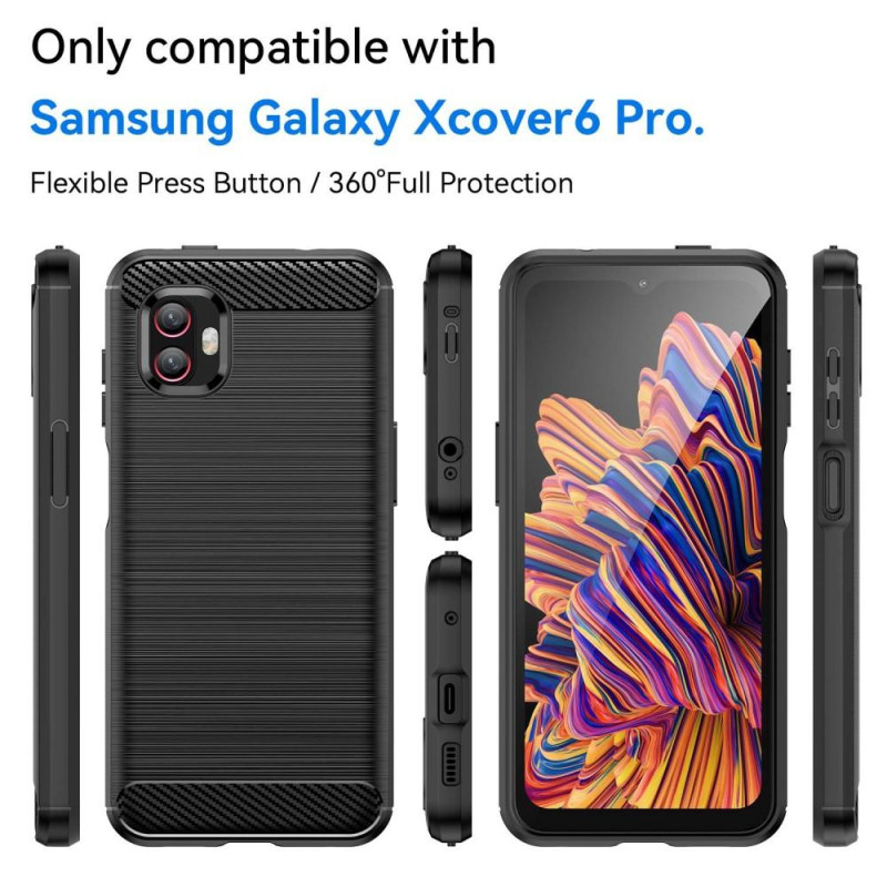 Samsung Galaxy Xcover 6 Pro hiilikuitukuvioinen takakansi