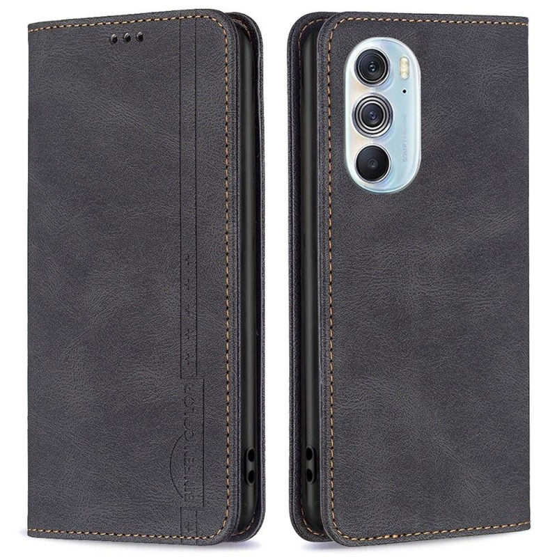 Wallet Stand Phone Case for Motorola Edge 30 Pro - Black