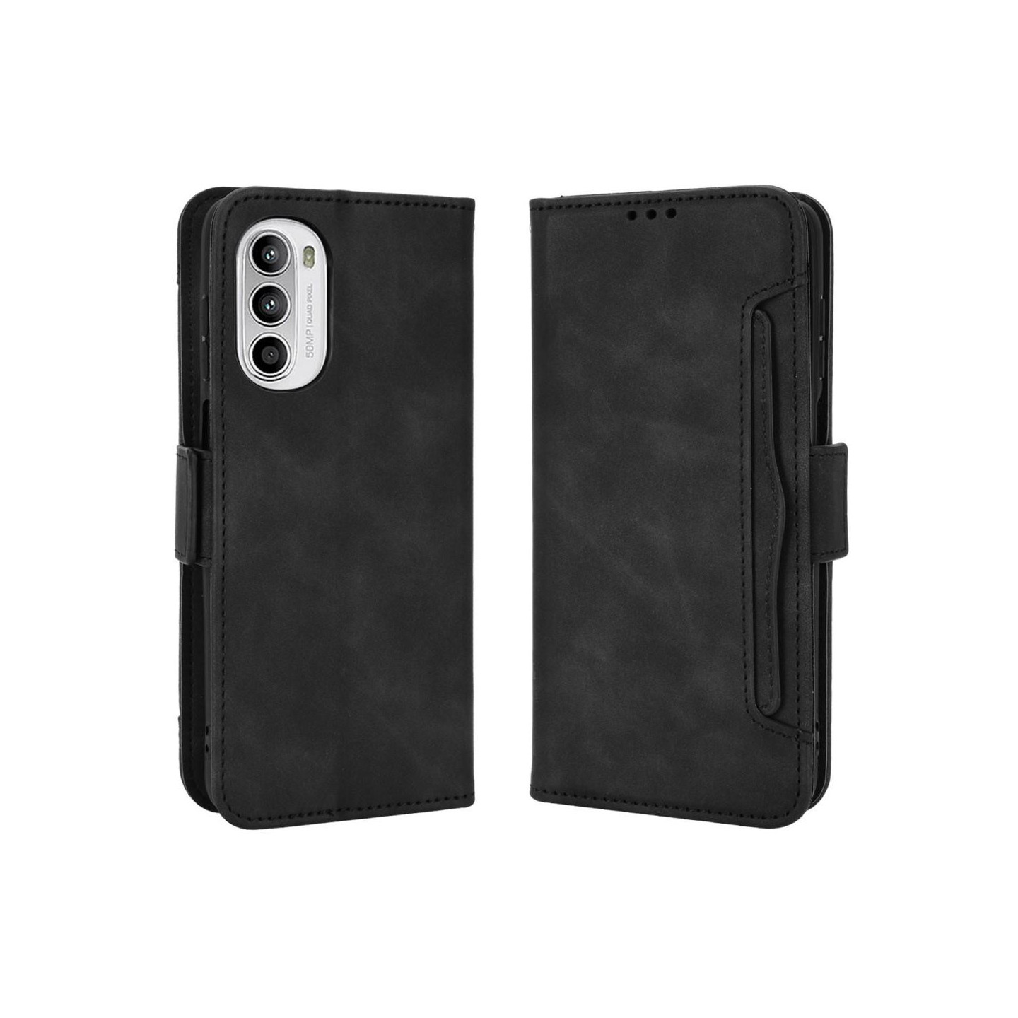 Wallet Stand Phone Case for Motorola Moto G52 - Black