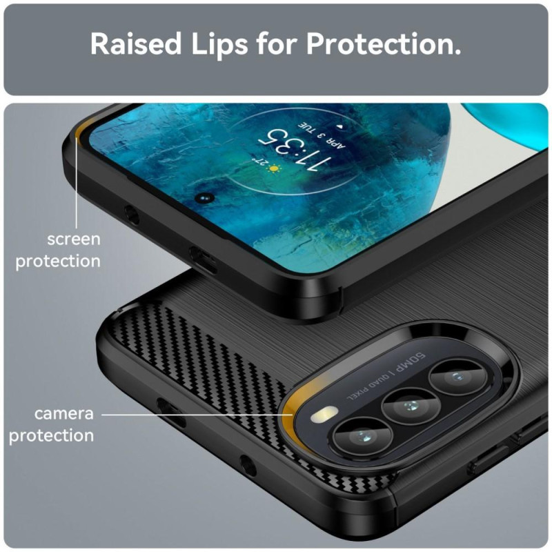 Carbon Fiber Texture TPU Cover for Motorola Moto G52
